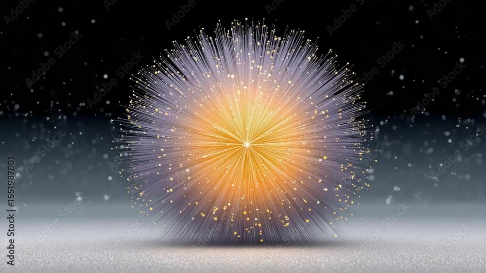 Poster celestial luminescence: a radiant orb of light illuminates the dark expanse of the cosmos, casting a