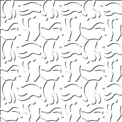  3d relief tiles.
Vector pattern with symmetrical elements . Modern stylish abstract texture. Repeating tiles from striped elements. Black and white pattern.