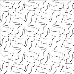  3d relief tiles.
Vector pattern with symmetrical elements . Modern stylish abstract texture. Repeating tiles from striped elements. Black and white pattern.