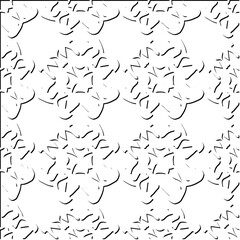  3d relief tiles.
Vector pattern with symmetrical elements . Modern stylish abstract texture. Repeating tiles from striped elements. Black and white pattern.