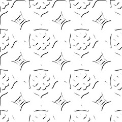  3d relief tiles.
Vector pattern with symmetrical elements . Modern stylish abstract texture. Repeating tiles from striped elements. Black and white pattern.