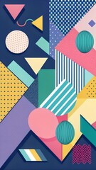 Obraz premium Abstract shapes – Memphis-style modern layout 