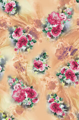 watercolor background with flowers