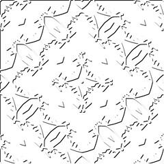  3d relief tiles.
Vector pattern with symmetrical elements . Modern stylish abstract texture. Repeating tiles from striped elements. Black and white pattern.