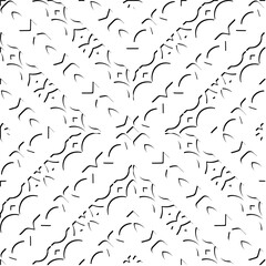 3d relief tiles.
Vector pattern with symmetrical elements . Modern stylish abstract texture. Repeating tiles from striped elements. Black and white pattern.