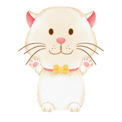 watercolor cat cartoon element character baby kitty cat