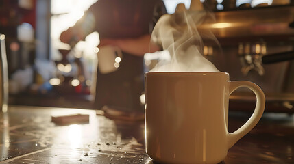 bartender pouring coffee into glass