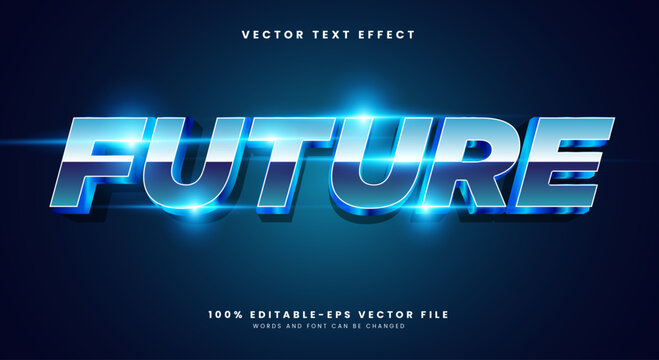 Future lighting Style 3D editable text effect Template Suitable for modern gradient color