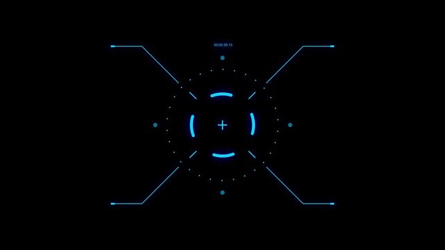 HUD target animation reveal.Animated HUD Target element composed of rectangles and crosses.
