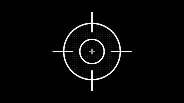 animated of target icon with crosshair design symbolizes precision, accuracy, and focus in digital interfaces.
