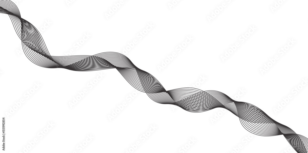 Aufkleber abstract vector blue wave lines on white background. digital frequency track equalizer. modern techn