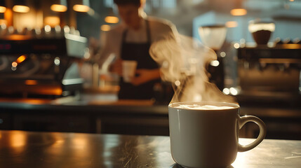 bartender pouring coffee into glass