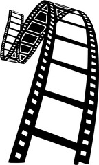 film strip vector,Black film reel symbol illustration to use in photography, television, cinema, photo frame.Film strip frame or border set. Photo, cinema or movie negative. Vector illustration.