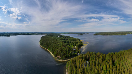 Aerial panorama of Finland's nature