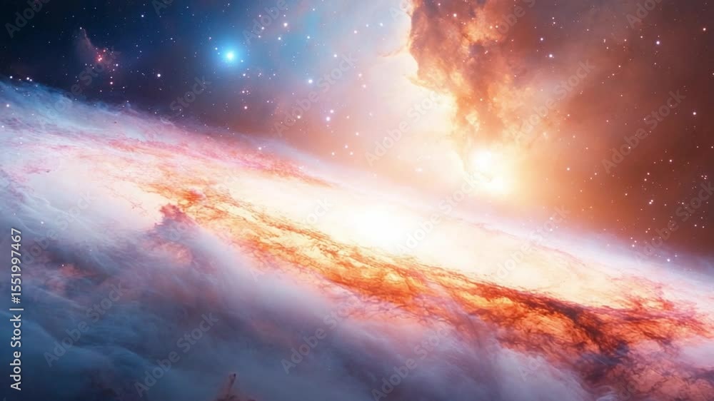 Poster Celestial Symphony: The image depicts a mesmerizing display of celestial formations, evoking a sense of wonder and cosmic grandeur through the intricate dance of light and color.