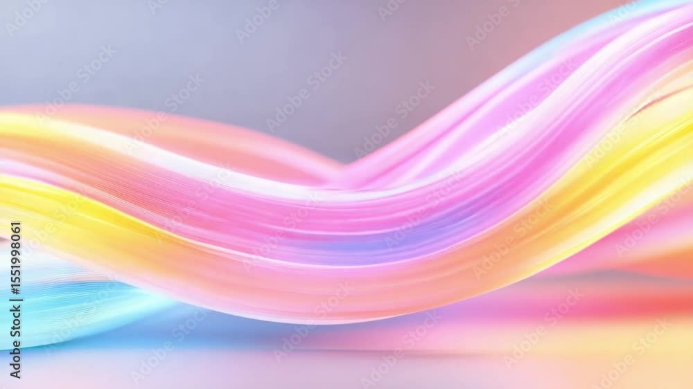 Aufkleber flowing pastel ribbon: an abstract view of a flowing ribbon with pastel shades creating a soft, drea