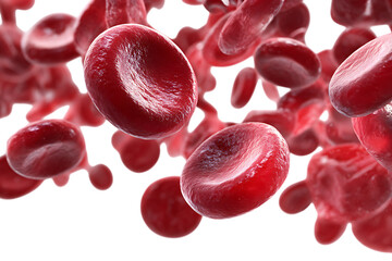 Close up view of red blood cells flowing in bloodstream.