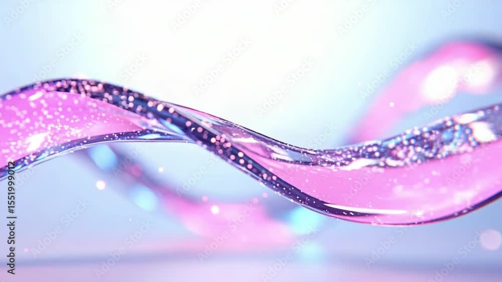 Poster abstract fluid in pastel hues: a mesmerizing abstract display of a fluid, elegantly twisting ribbon,