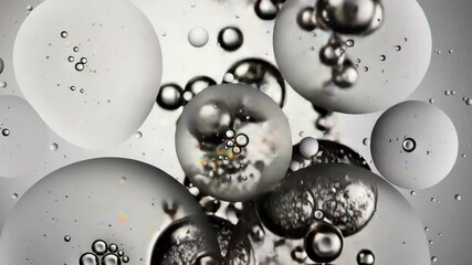 Abstract metallic bubbles in black and white tones - Powered by Adobe