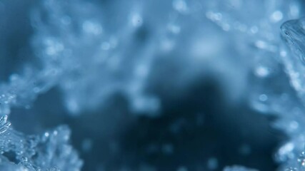 Macro of ice crystals in cool blue tones - Powered by Adobe