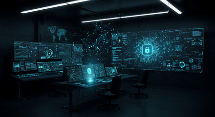 A futuristic AI cyber defense network that actively detects and neutralizes digital threats in real-time