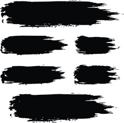 Abstract Brush Strokes Collection with Textural Variations a Set of Bold Expressive Marks for Artistic Designs and Creative Projects