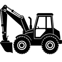 excavator on a white background