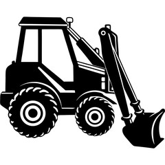 excavator on a white background