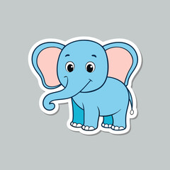 baby, elephant, animal, cartoon, vector, mammal, illustration, fun, safari, character, cute, wild, wildlife, pink, nature, drawing, zoo, funny, art, jungle, gray, happy, animals, design, big