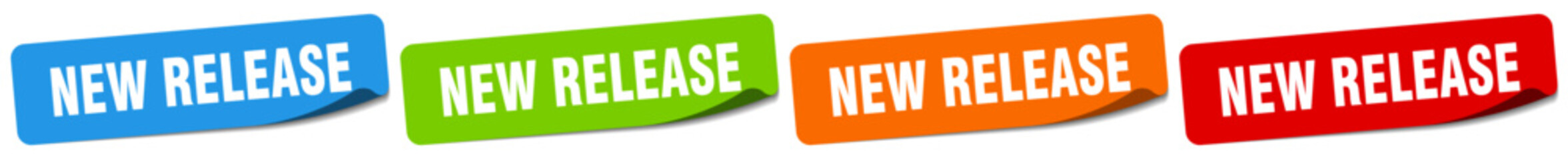 new release sticker. new release sticker set on white background