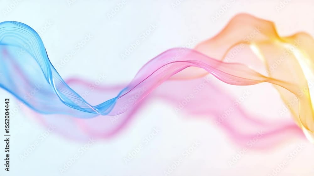 Aufkleber Abstract Wave of Colors: A mesmerizing dance of pastel hues in the form of flowing waves, blending smoothly and creating an ethereal, visually stunning effect.