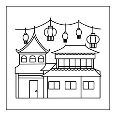Obraz premium japanese people coloring pages isolated