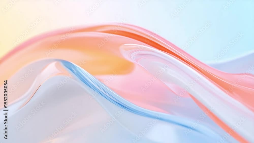 Poster elegant flowing forms: a mesmerizing interplay of light and color, with flowing forms in soft pastel