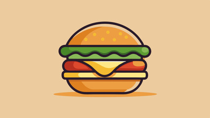 Delicious Cheeseburger Illustration Fast Food Icon Design