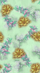 watercolor background with flowers