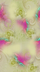 Digital textile design and colourfull background