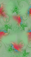 Digital textile design and colourfull background