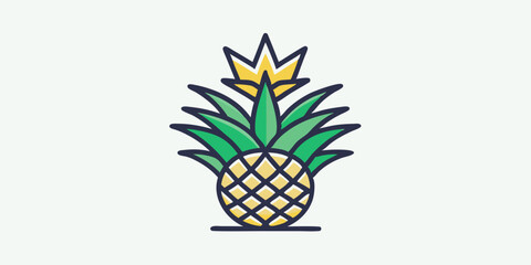 Obraz premium Vibrant Pineapple Illustration Tropical Fruit Design