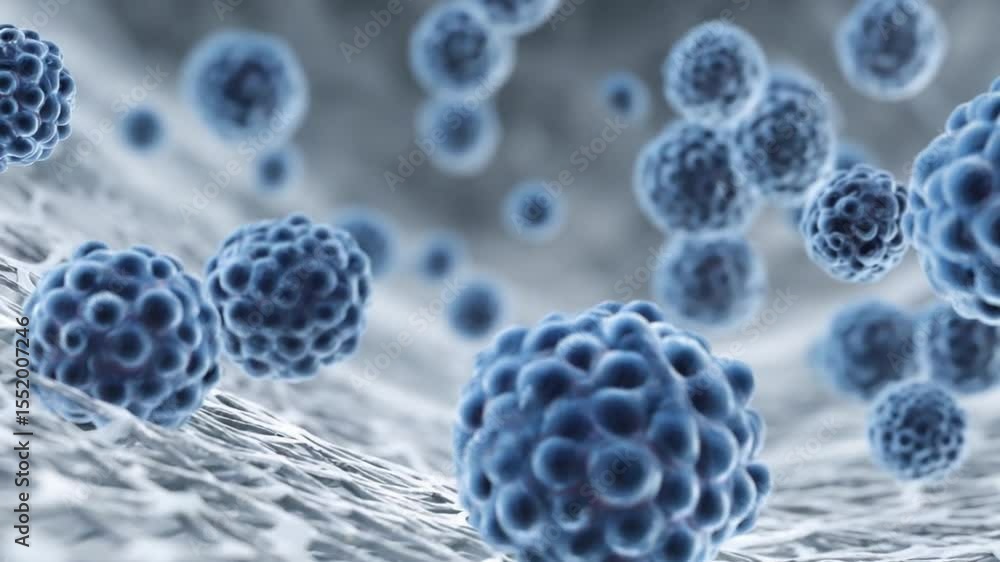 Aufkleber Microscopic View: A detailed, high-resolution depiction of cells, highlighting their intricate structures and forms. Capturing a glimpse into the building blocks of life and scientific exploration.