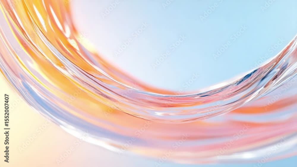 Poster Flowing Ribbon of Light: A mesmerizing abstract of a ribbon of flowing light, with gentle colors that evoke fluidity and movement, creating an alluring visual texture.