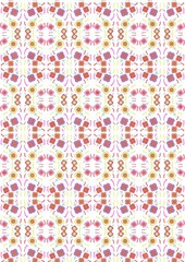 Colorful abstract pattern with floral and geometric shapes  