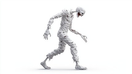 Obraz premium A ghostly figure walking in a hauntingly white landscape, symbolizing the spirit of the past in modern art.