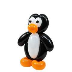 Balloon animal penguin, party decoration isolated on transparent background