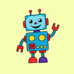 Cheerful cartoon robot

