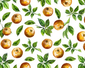 Obraz premium Oranges and leaves pattern