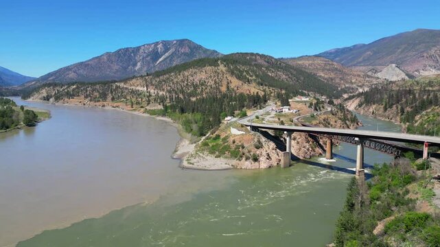 Confluence Fraser Thompson River Lytton British Columbia Landscape