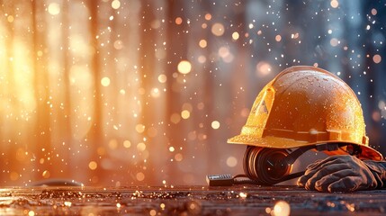 Construction workers safety practices construction site image rainy weather close-up view worker awareness