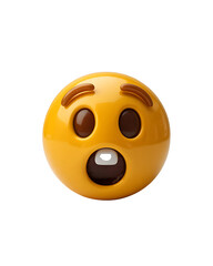 Yellow 3 D Emoticon Wide Open Mouth Surprised emoji