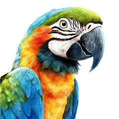 watercolor of Parrot Close Up, vector, isolated on a white background. © AMIDCO