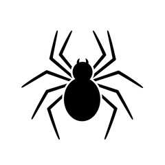 Simple Spider Silhouette Illustration with Eight Legs on a White Background